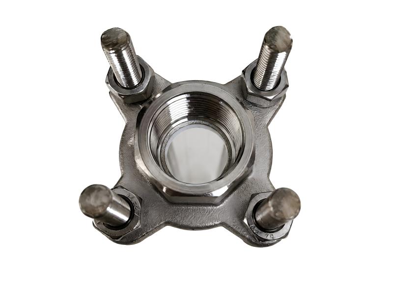 304 stainless steel tubular sight glass end view.