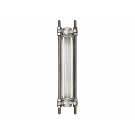304 stainless steel tubular sight glass with threaded connection.