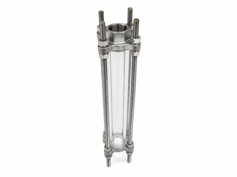 304 stainless steel tubular sight glass overall product view.
