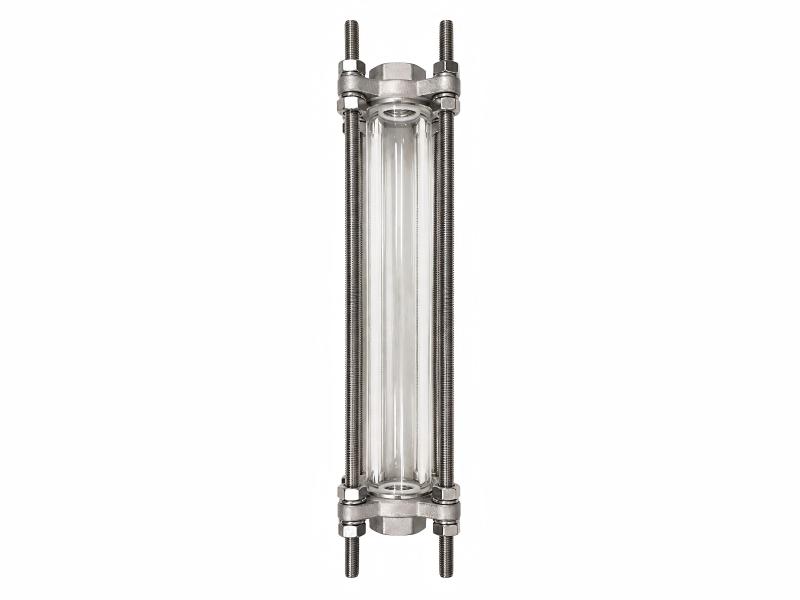 304 stainless steel tubular sight glass with threaded connection.