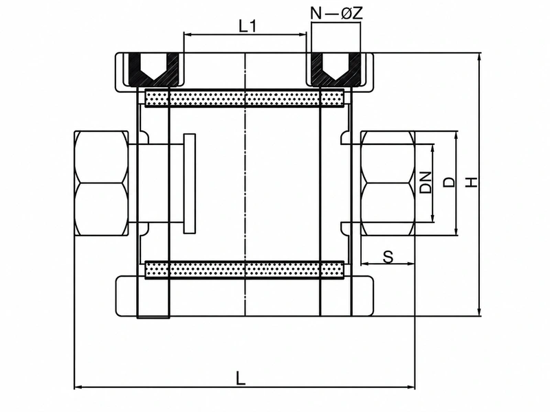 Female-threaded impeller flow indicator dimensional drawing.