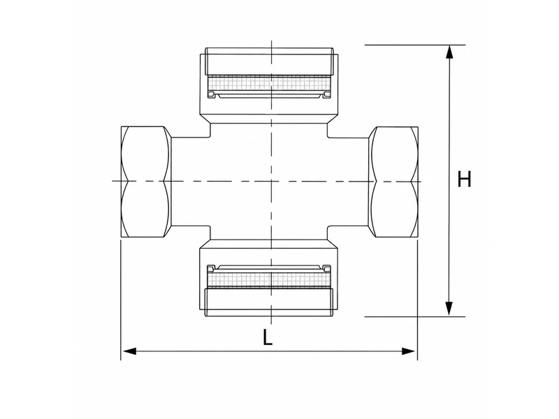 Female-threaded straight-through impeller flow indicator dimensional drawing.
