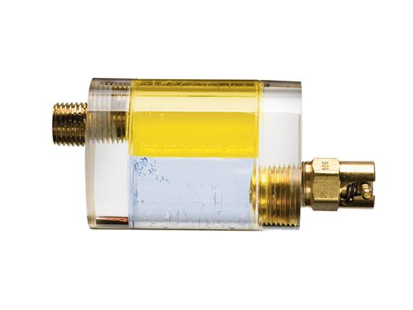 A picture of horizontal oil sight glass on the white background.
