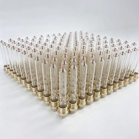 Many prism gauges on the white background.