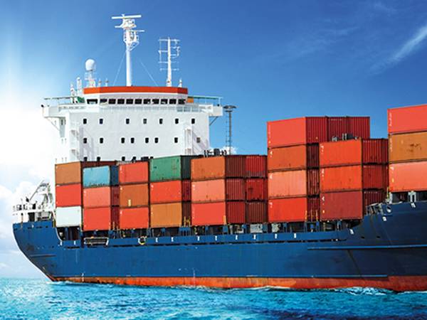 A picture of cargo shipping on the sea.